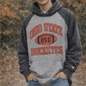 Homage men’s Ohio State football raglan graphic sweatshirt hoodie 23693